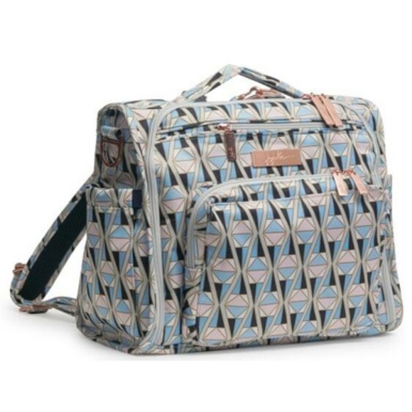 Ju-Ju-Be Geometric Print Diaper Bag - Blue and Tan
